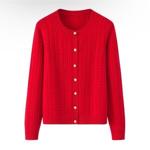 Red Cashmere cardigan